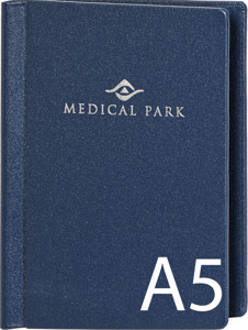 Speisekarte A5 mit Klemmmechanik Dunkelblau 14 mit Logo Speisekarte A5 mit Klemmmechanik Dunkelblau 14 mit Logo